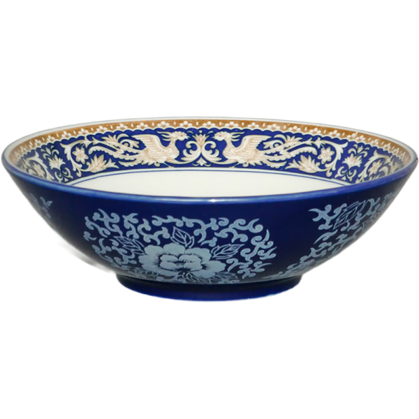 01500055 特選麺の器 8 ルリ鳳凰 丸6.8丼  20.7×6.3㎝ 950㏄ P.161 ￥2800（税抜）