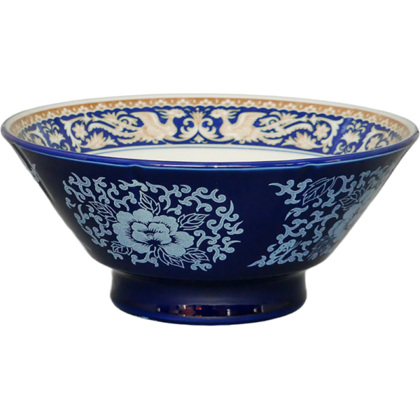 01500073 特選麺の器 8 ルリ鳳凰 切立高台6.5丼  20×8.5㎝ 1050㏄ P.161 ￥3100（税抜）