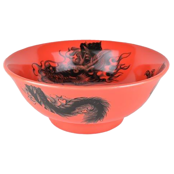 01530964 昇龍シリーズ イングレーズ昇龍（黒） 赤釉丸反7寸丼 20.8×8.3㎝ 1310㏄ P.40 ￥6700（税抜）