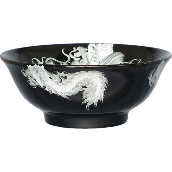 01540449 昇龍シリーズ イングレーズ昇龍（白） 黒釉丸反7寸丼 20.8×8.3㎝ 1310㏄ P.40 ￥5500（税抜）