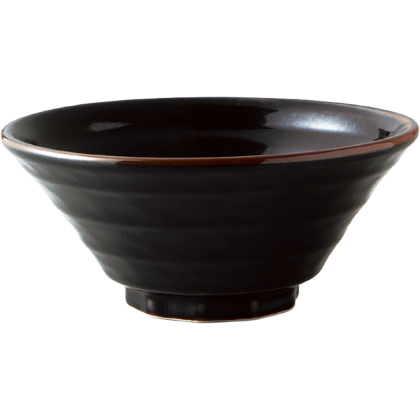 01580455 特選麺の器 19 柚子黒天目 鳴門7寸反丼 21.5×9.5㎝ 1450㏄ P.172 ￥2300（税抜）