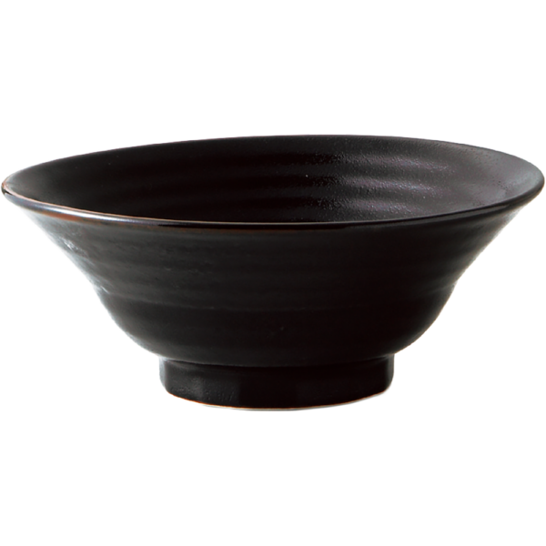 01580490 特選麺の器 17 柚子黒天目 六兵衛8寸丼 25×9.4㎝ 1900㏄ P.170 ￥2800（税抜）