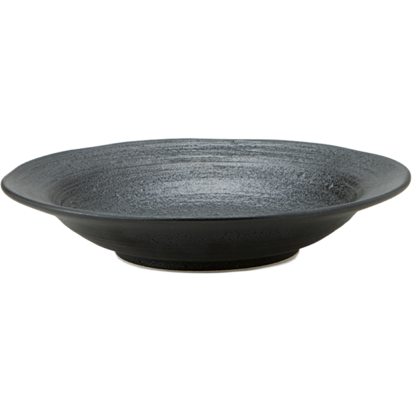 01590374 めん皿・めん鉢 3 黒御影 8寸麺皿 24.5×4.7㎝ P.36 ￥1600（税抜）
