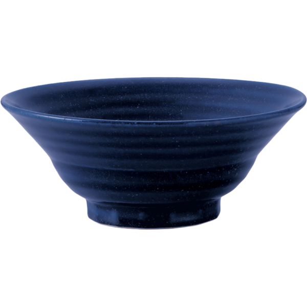01630456 特選麺の器 17 紺斑点 六兵衛7寸丼 22.5×8.8㎝ 1450㏄ P.170 ￥2600（税抜）