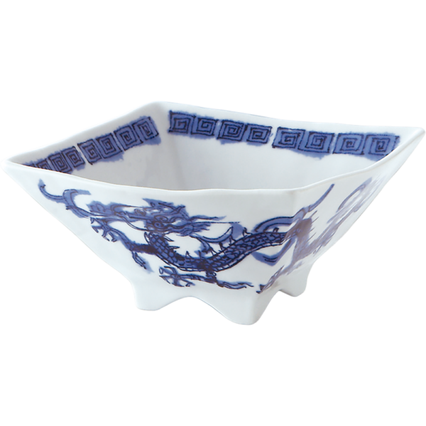 01680493 特選麺の器 15 龍虎靑 7寸四角丼 21×20.5×10㎝ 1450㏄ P.168 ￥4800（税抜）