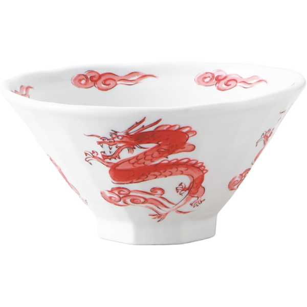 01780451 特選麺の器 16 赤昇龍 八角7寸丼 22×11.4㎝ 1700㏄ P.169 ￥3600（税抜）