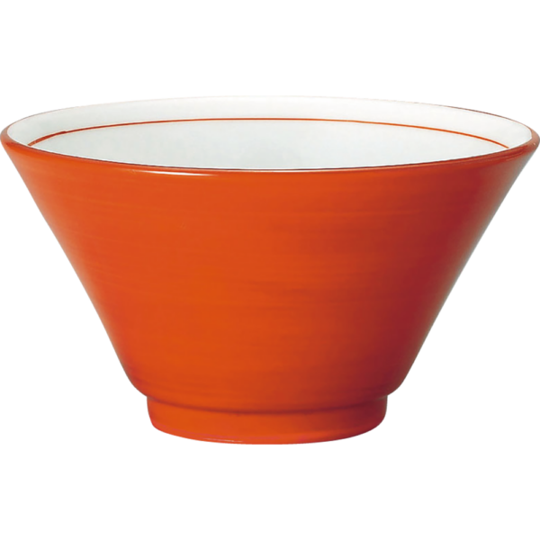 01840497 特選麺の器 13 朱巻 切立15㎝深丼 14.8×8.5㎝ 600㏄ P.166 ￥1300（税抜）