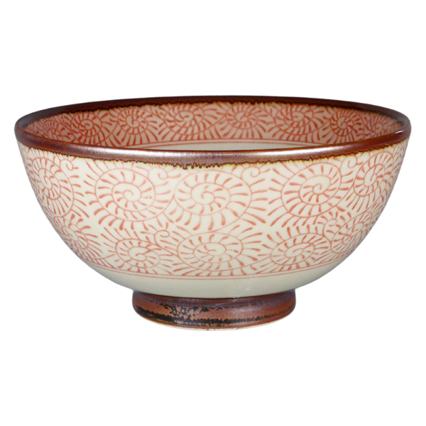 01890157 タコ唐草 サビ巻（赤） 5寸種丼 15.5×7.5㎝ 700㏄ P.51 ￥2250（税抜）