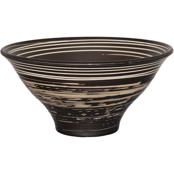 01930519 特選麺の器 26 黒マット渦ライン 深口7寸反丼 21.3×10.3㎝ 1400㏄ P.179 ￥5100（税抜）