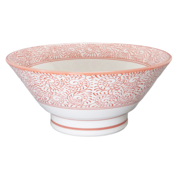 01970687 タコ唐草 赤 切立高台7寸丼  21×9.2㎝ 1280㏄ P.51 ￥3100（税抜）