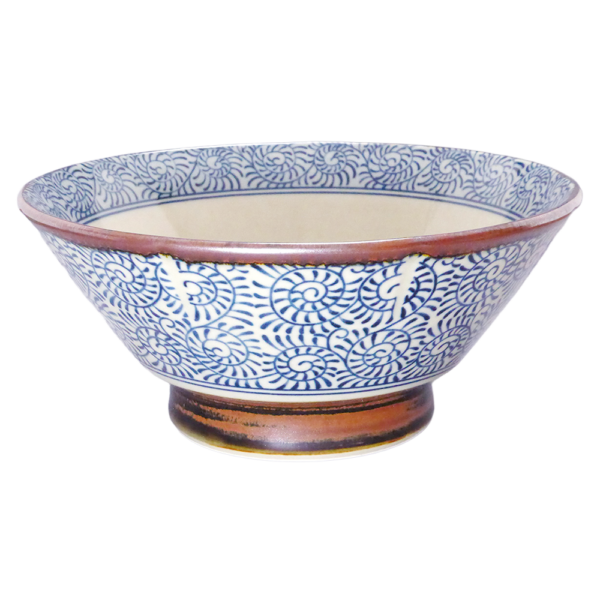01990687 タコ唐草 サビ巻（青）切立高台7寸丼  21×9.2㎝ 1280㏄ P.51 ￥3150（税抜）