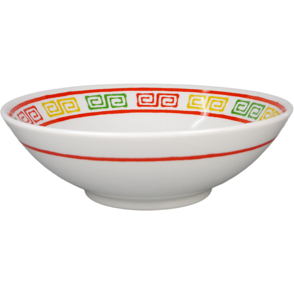 02130054 特選麺の器 3 三色雷門（ライン入） 丸6.3丼 19.5×7㎝ 900㏄ P.156 ￥3000（税抜）