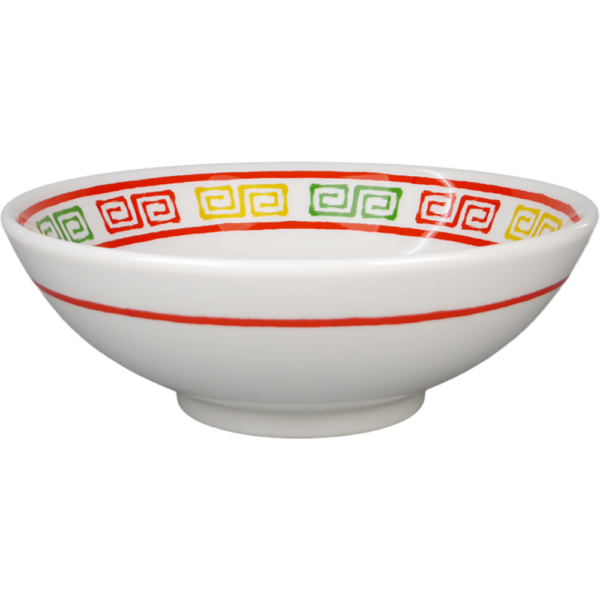 02130055 特選麺の器 3 三色雷門（ライン入） 丸6.8丼 20.5×6.5㎝ 950㏄ P.156 ￥3400（税抜）