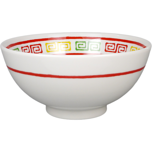 02130157 特選麺の器 3 三色雷門（ライン入） 5寸種丼 15.7×7.8㎝ 700㏄ P.156 ￥2750（税抜）