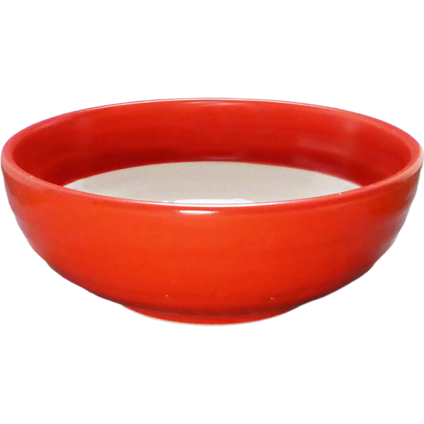 02230567 特選麺の器 8 レッド釉（塗り分け） 石目麺丼（小） 19.8×7.2㎝ 1330㏄ P.161 ￥3800（税抜）