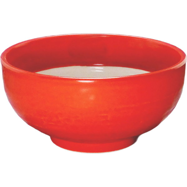 02230578 特選麺の器 8 レッド釉（塗り分け） 石目高浜5.5丼 17.1×8.3㎝ 1085㏄ P.161 ￥4000（税抜）