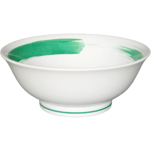 02320059 特選麺の器 5 緑かすり 丸反7寸丼  20.8×8.3㎝ 1310㏄ P.158 ￥2650（税抜）