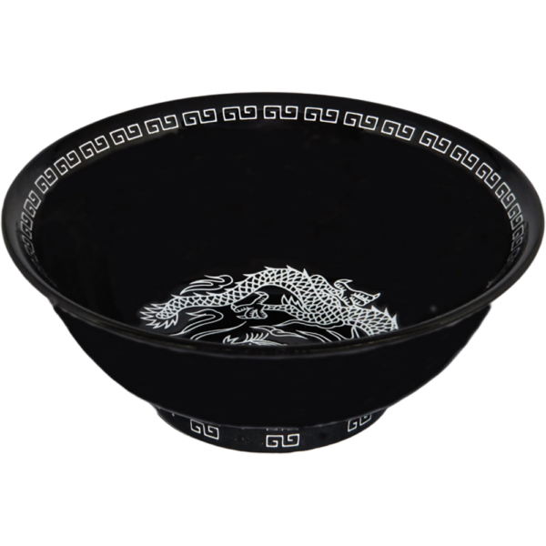 02340449 特選麺の器 28 イングレーズ白竜 黒釉丸反7寸丼 20.8×8.3㎝ 1310㏄ P.181 ￥4200（税抜）