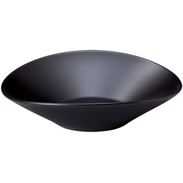 02411291 めん皿・めん鉢 1 レガート（黒マット）26㎝パスタ 26.1×24.5×6.6㎝ P.34 ￥5700（税抜）