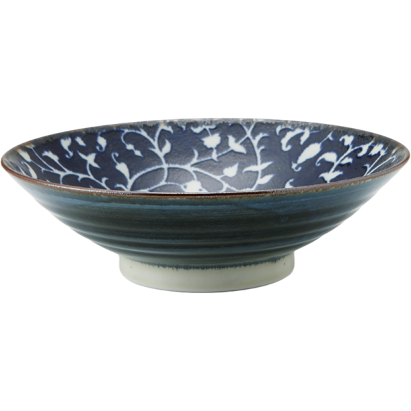 02480375 めん皿・めん鉢 4 おふけ花唐草 8寸麺鉢 24.5×7.5㎝ P.37 ￥2000（税抜）