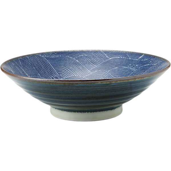 02490375 めん皿・めん鉢 4 おふけ青海波 8寸麺鉢 24.5×7.5㎝ P.37 ￥2000（税抜）