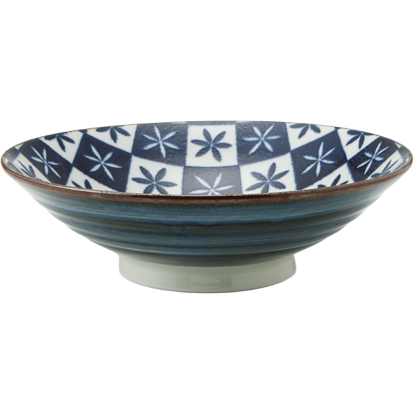 02500375 めん皿・めん鉢 4 おふけ花市松 8寸麺鉢 24.5×7.5㎝ P.37 ￥2000（税抜）