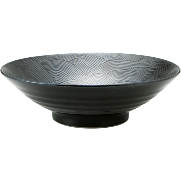 02520375 めん皿・めん鉢 4 銀彩青海波 8寸麺鉢 24.5×7.5㎝ P.37 ￥2000（税抜）