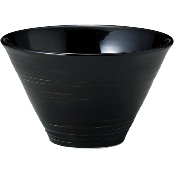 02601313 特選麺の器 15 黒 6寸薄筋富士丼 18.4×11.3㎝ 1300㏄ P.168 ￥2000（税抜）