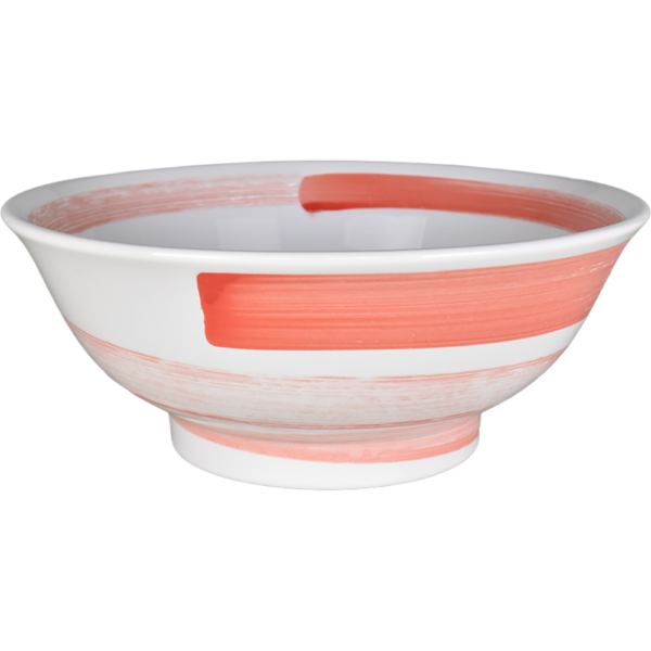 02630059 特選麺の器 2 撥水 赤刷毛 丸反7寸丼（RF) 20.8×8.3㎝ 1310㏄ P.155 ￥2600（税抜）