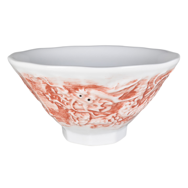 02660495 ｵﾘｼﾞﾅﾙ八角6.3丼・龍神丼 赤イングレーズ 龍神丼 19×9.7㎝ 1160㏄ P.49 ￥5000（税抜）