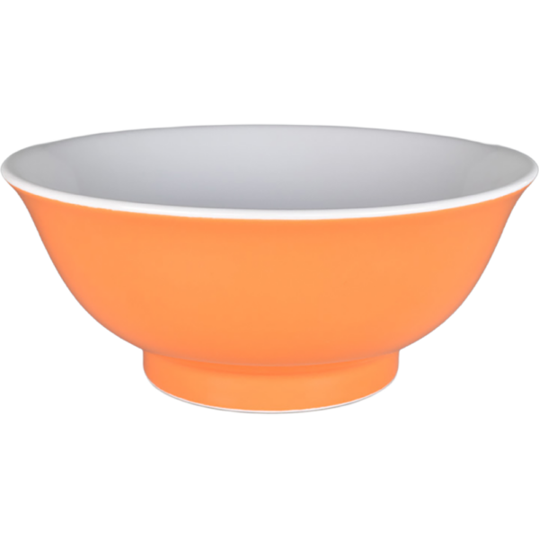 02690058 特選麺の器 1 オレンジ（中白） 丸反6.5丼（RF) 19.8×8.5㎝ 1250㏄ P.154 ￥2600（税抜）