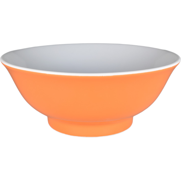 02690059 特選麺の器 1 オレンジ（中白） 丸反7寸丼（RF） 20.8×8.3㎝ 1310㏄ P.154 ￥2900（税抜）