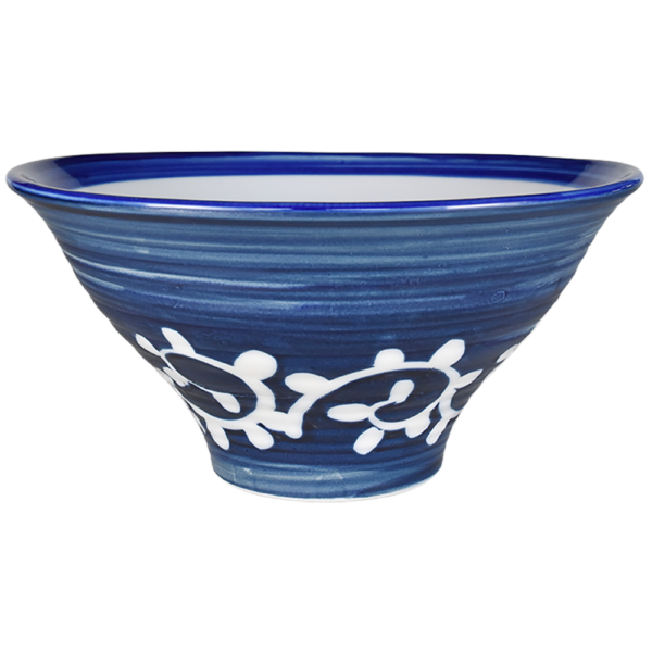 02700685 染付 1 藍染刷毛唐草 7寸反丼 21.3×10㎝ 1400㏄ P.52 ￥5300（税抜）