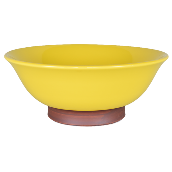 02750713 サビ巻（色釉） サビイエロー 6.5反高台丼 20.2×8.2㎝ 1080㏄ P.58 ￥2750（税抜）