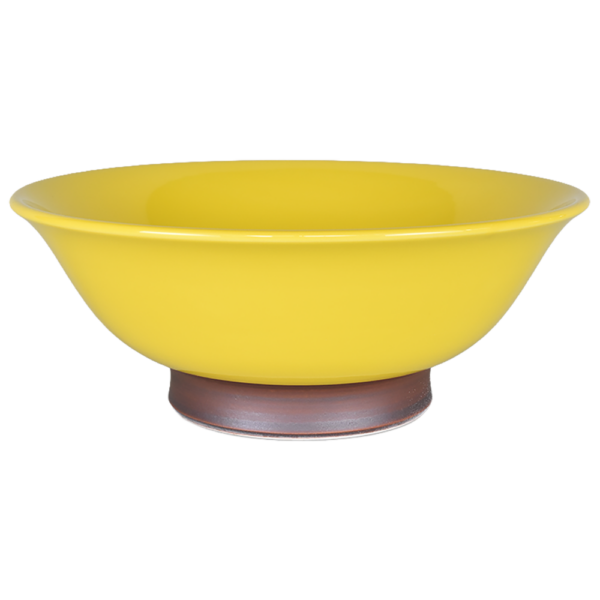 02750714 サビ巻（色釉） サビイエロー 7寸反高台丼 21.2×8.4㎝ 1200㏄ P.58 ￥3000（税抜）