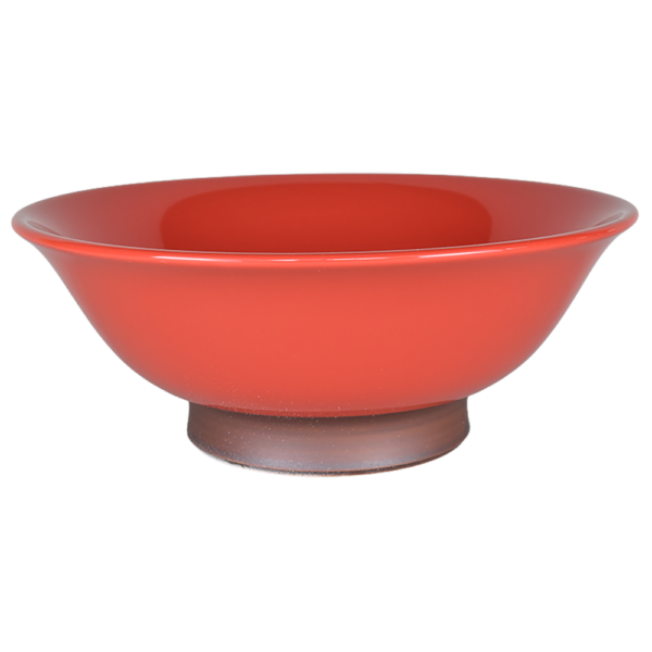 02770714 サビ巻（色釉） サビレッド 7寸反高台丼 21.2×8.4㎝ 1200㏄ P.58 ￥3000（税抜）