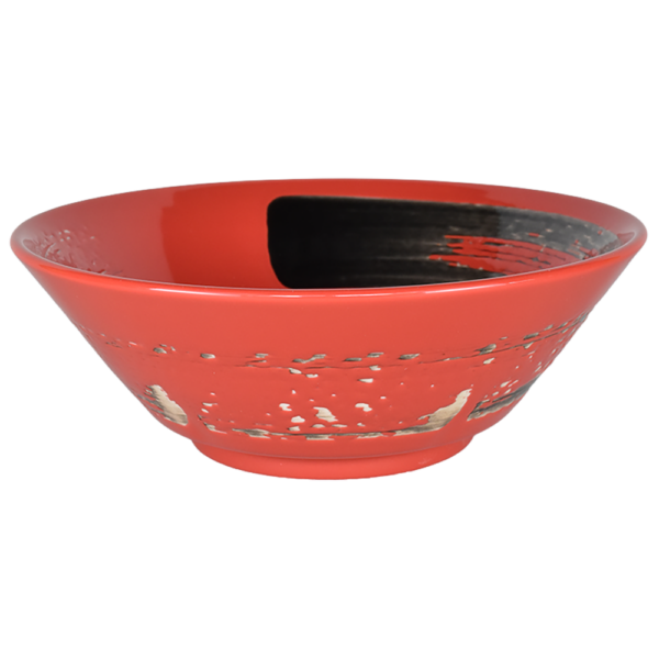 02810730 黒刷毛 黒刷毛レッド 切立6.3丼 19.6×7㎝ 900㏄ P.56 ￥2600（税抜）