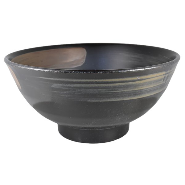 02840783 染付 2 柚子黒金茶刷毛 6.3種丼 20×9.5㎝ 1200㏄ P.53 ￥3050（税抜）