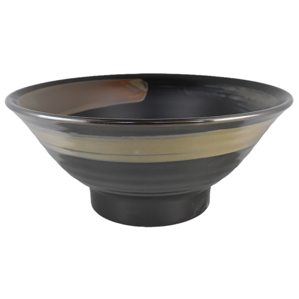 02840954 染付 2 柚子黒金茶刷毛 7寸丼 22×9.4㎝ 1350㏄ P.53 ￥3200（税抜）