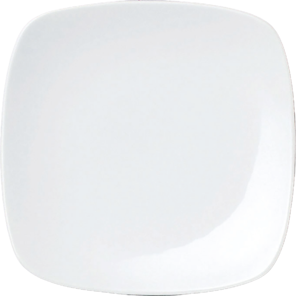 02850894 スクエアホワイト 19㎝皿 18.6×2.7㎝ P.85 ￥690（税抜）