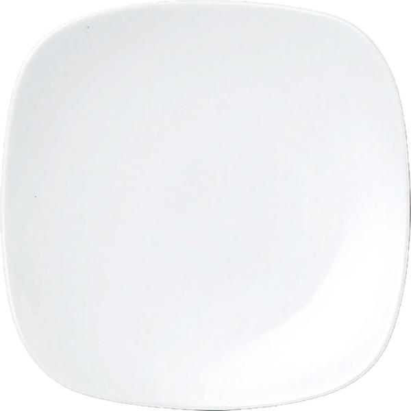 02851209 スクエアホワイト 12㎝皿 11.8×2.4㎝ P.85 ￥600（税抜）