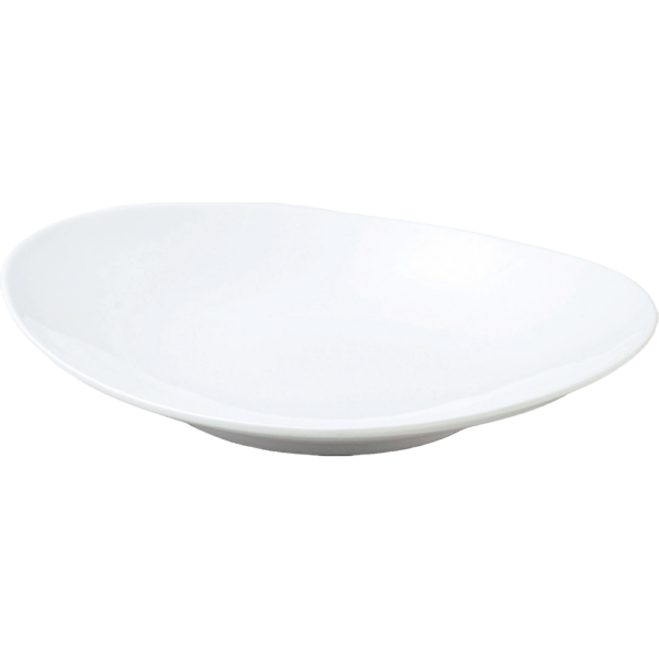 02860898 オーバルホワイト 25㎝深皿 24.7×21.9×4.3㎝ P.86 ￥1300（税抜）