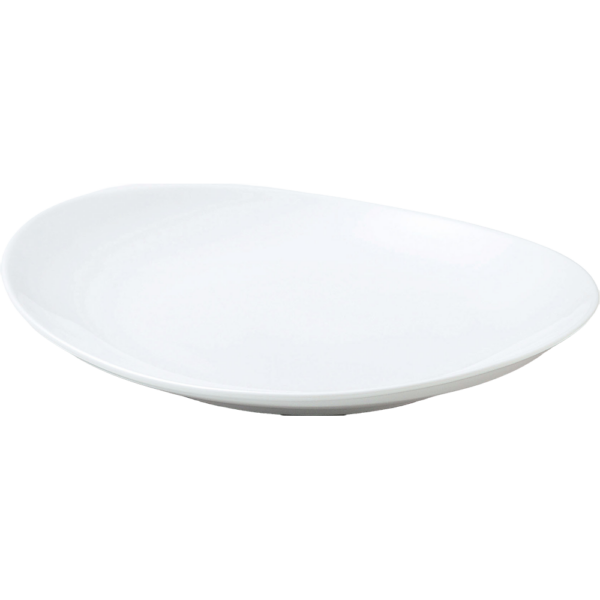 02861025 オーバルホワイト 28㎝深皿 27.5×24.6×3.9㎝ P.86 ￥2200（税抜）