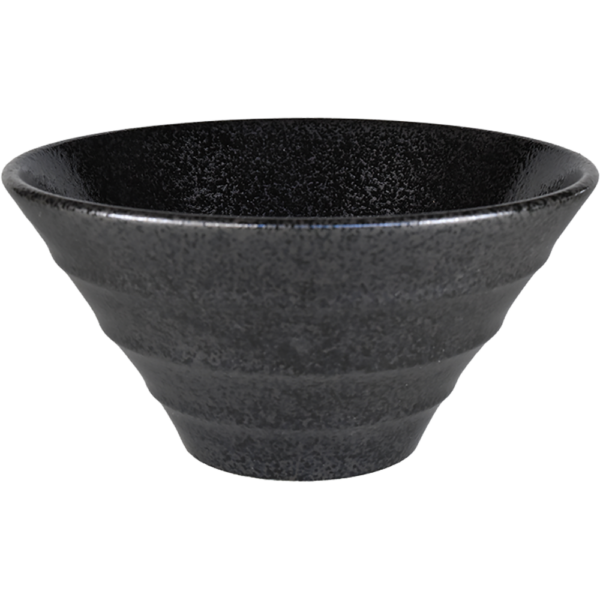 02911045 スタンダード丼 2 リネア黒耀 19㎝深ボール 18.6×10.2㎝ 1220㏄ P.81 ￥1600（税抜）