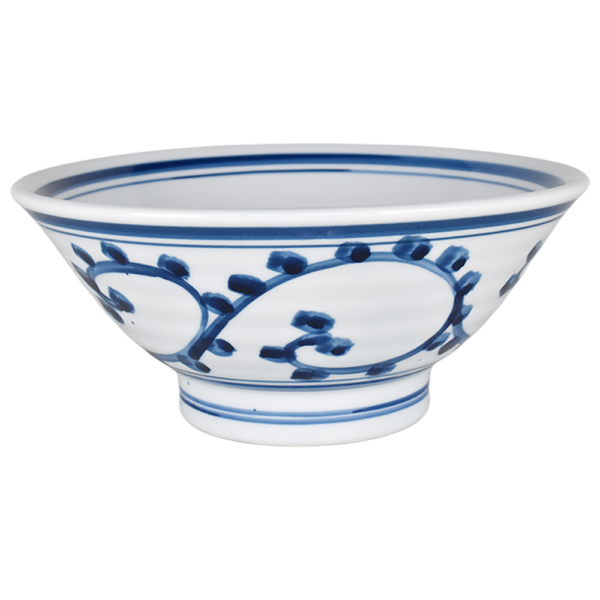 02960833 染付 1 和風唐草 6.5丼 18.5×8.6㎝ 930㏄ P.52 ￥2450（税抜）