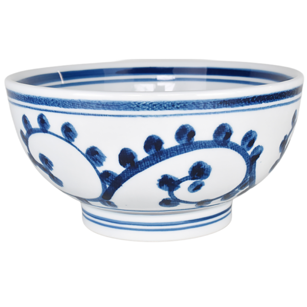 02960979 染付 1 和風唐草 6寸京丼 18×9.2㎝ 1150㏄ P.52 ￥3050（税抜）