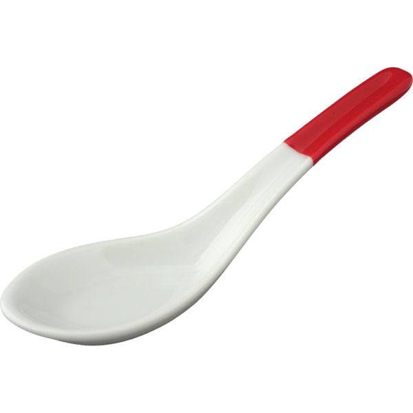 03140205 レンゲ 3 ウルトラレッド（カラー） 6寸レンゲ  17.8×5.5㎝ P.186 ￥1200（税抜）