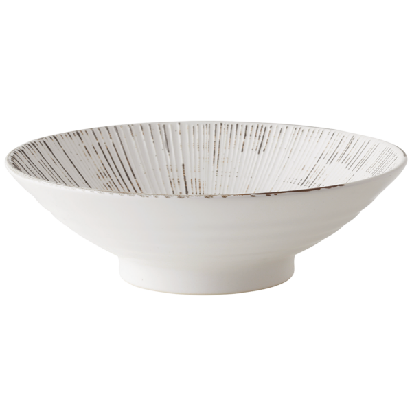 03441327 めん皿・めん鉢 2 錆粉引 千段8寸麺鉢 24.5×7.5㎝ P.35 ￥2000（税抜）