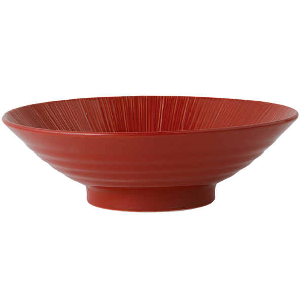 03461328 めん皿・めん鉢 2 千段朱 千段9寸麺鉢 27×6.2㎝ P.35 ￥3300（税抜）