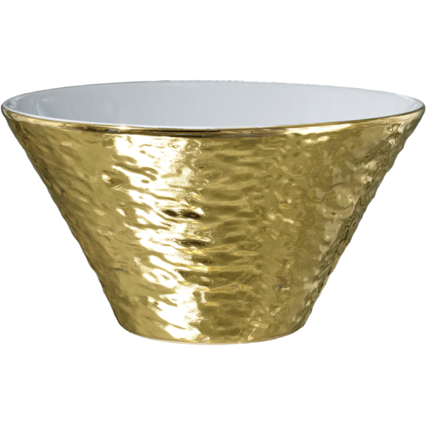 03501165 Gold・Platinum 2　ゴールド　（中白）石目19㎝深ボール 18.6×10.2㎝ 1230㏄ P.27